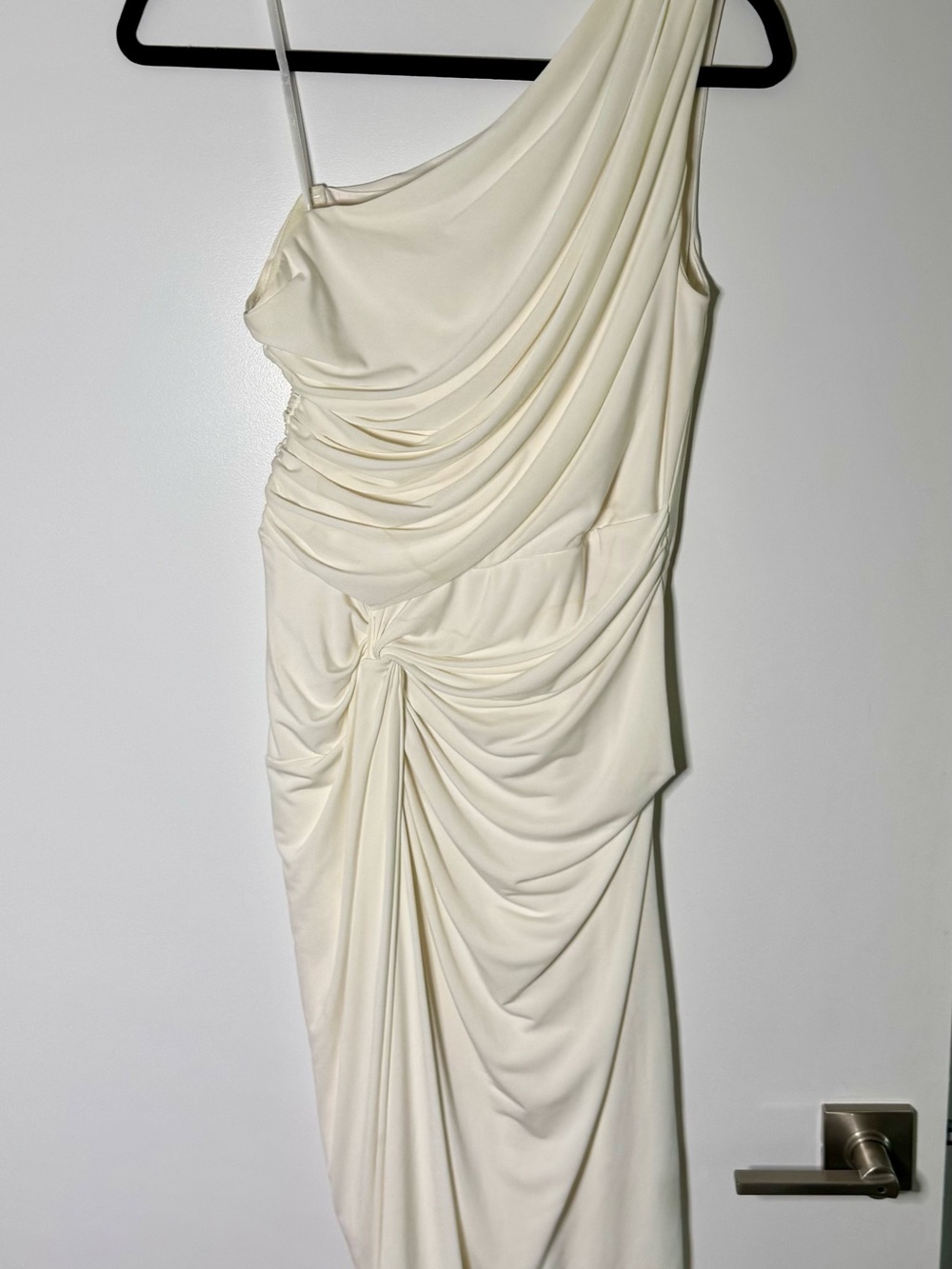 Boston Proper Cream Draped Midi Dress size 6
